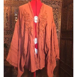 FREE PEOPLE EMBROID&BEADED KIMONO-MED